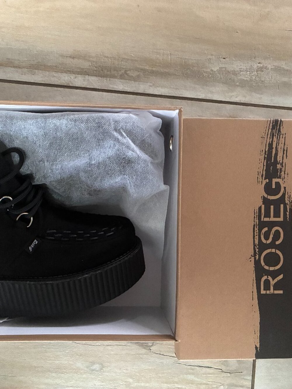 NWT-RoseG Women's High Top Suede Lace Up Flat Platform Creepers Size 8 - Picture 3 of 7